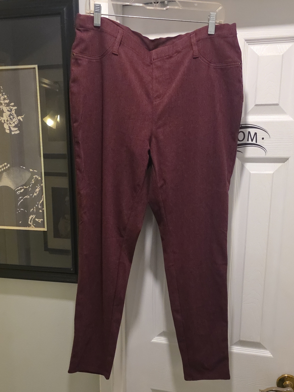 Burgundy Stretch Pants - Classic Fit